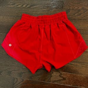 Hotty hot 2.5in red lululemon shorts